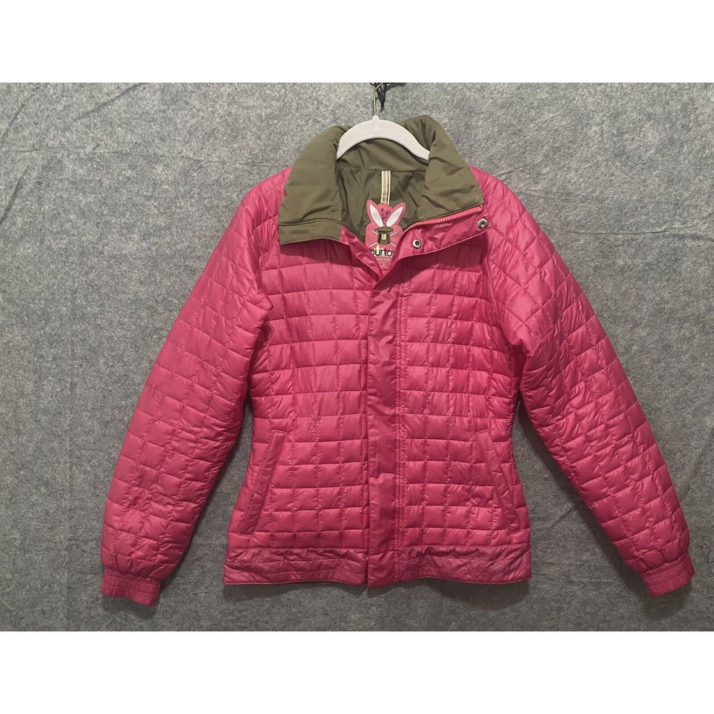 Burton Dry Ride Ski Jacket Womens‎ Sz M Pink Insulated Pockets Full Zip Snap
